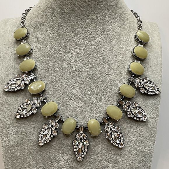 Lia Sophia Astoria Rhinestone Bib Statement Necklace Boho Chunky Bold - Picture 1 of 8